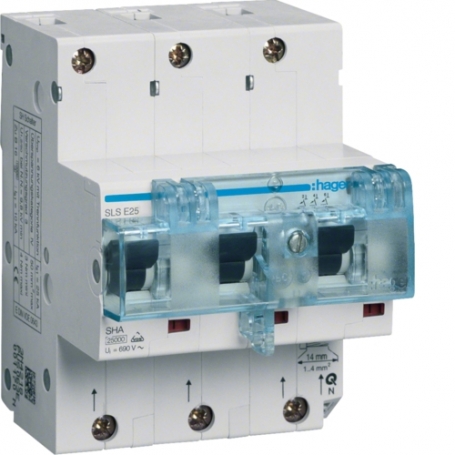 Hager HTN325E Interrupteur SLS 3P E-25A rail DIN