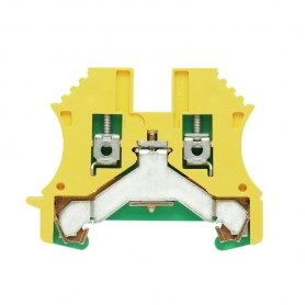 Weidmüller WPE 2,5 Protector séria svorky, skrutka pripojenie, 2,5 mm2, 800 V, pripojenia: 2, podlahy: 1, zelená / žltá 10100000