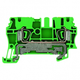 Weidmüller ZPE 2.5 Schutzleiter-Reihenklemme, Zugfederanschluss, 2.5 mm², 800 V, Anschlüsse: 2, Etagen: 1, grün / gelb 160864000