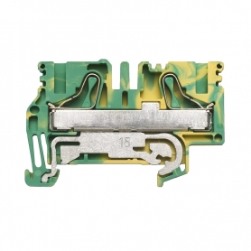 Weidmüller PPE 6/10 Schutzleiter-Reihenklemme, PUSH IN, 6 mm², 800 V, 57 A, Anschlüsse: 2, Etagen: 1, grün / gelb 1896180000