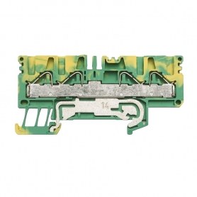 Weidmüller PPE 2.5/4/4AN porte-commande, PUSH IN, 4 mm2, 800 V, 32 A, raccords: 4, étages: 1, vert / jaune 189616000