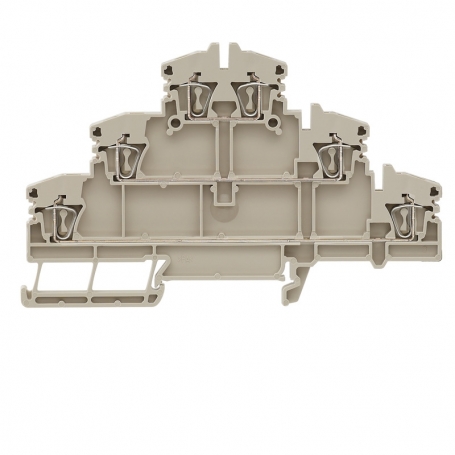 Weidmüller ZDLD 2.5-2N multi-deck terminál, feszültség tavaszi kapcsolat, 2,5 mm2, 500 V, 20 A, padló: 3, sötét bézs 1782300000