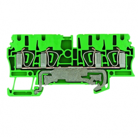 Weidmüller ZPE 2.5/4AN series clamp, tension spring connection, 2.5 mm2, 800 V, connections: 4, floors: 1, green / yellow