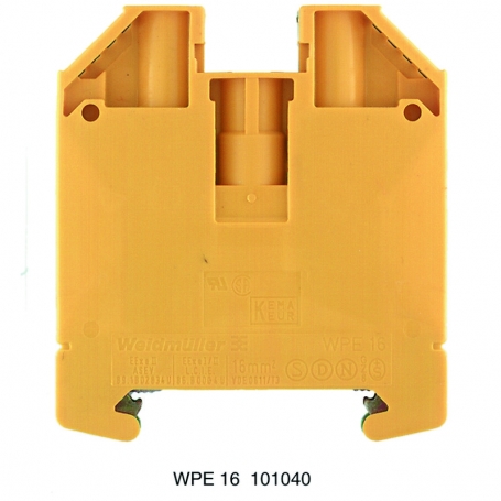 Weidmüller Série WPE 16, raccord vis, 16 mm2, 1000 V, raccords: 2, étages: 1, vert / jaune