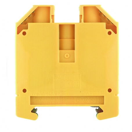 Weidmüller WPE 35 series clamp, screw connection, 35 mm2, 800 V, connections: 2, floors: 1, green / yellow