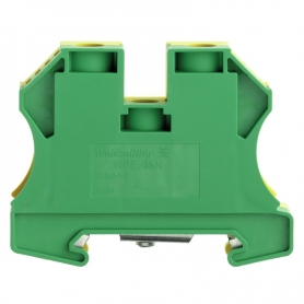 Weidmüller WPE 35N sorozat kender, csavarcsatlakozás, 35 mm2, 400 V, kapcsolat: 2, padló: 1, zöld / sárga