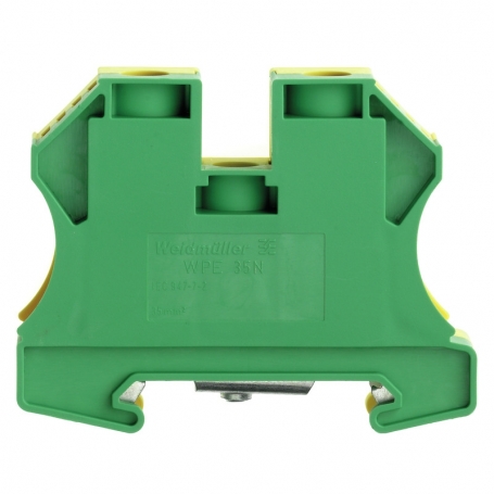 Weidmüller WPE 35N series clamp, screw connection, 35 mm2, 400 V, connections: 2, floors: 1, green / yellow