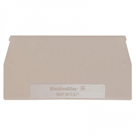 Weidmüller WAP WTL6/1 end plate (terminals), 65 mm x 1.5 mm, dark beige 20 pieces 1068300000