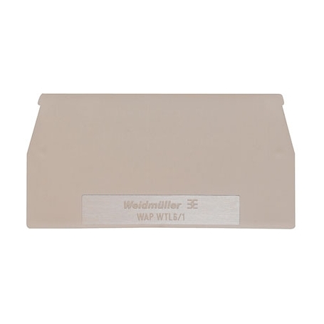 Weidmüller WAP WTL6/1 plaque d'extrémité (terminaux), 65 mm x 1,5 mm, beige foncé 20 pièces 1068300000