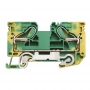 Weidmüller PPE 16 Schutzleiter-Reihenklemme, PUSH IN, 16 mm², 800 V, 76 A, Anschlüsse: 2, Etagen: 1, grün / gelb – 10 Stück