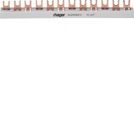 Hager KDN363B Phasenschiene 3 polig mit Gabelanschluss 10mm² 63A 57 Module