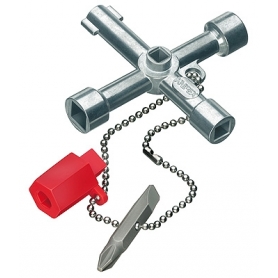 Knipex 00 11 03 Schaltschrank-Schlüssel für gängige Schränke und Absperrsysteme 76 mm