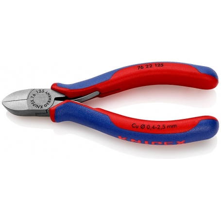 Knipex 76 22 125 Πλαϊνή πένσα μαύρη με επίστρωση μελανιού 125 mm