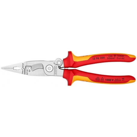 Knipex 13 96 200 Elektro-Installationszange verchromt 200 mm
