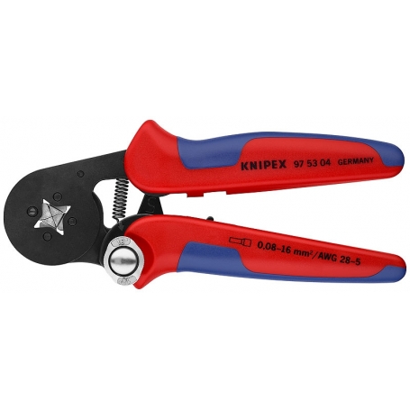 Knipex 97 53 04 Selbsteinstellende Crimpzange für Aderendhülsen brüniert 180 mm