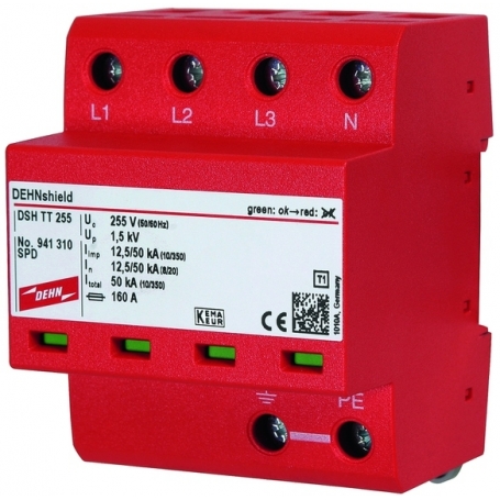 Dehn 941310 Überspannungsableiter Typ 1+2 3pol+NPE TT 255VAC 4x12,5kA