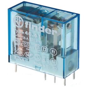 Finder 406190240000 Relé con conexiones de enchufe e impresión, 1 cambiador para 16 A, coil 24 V DC