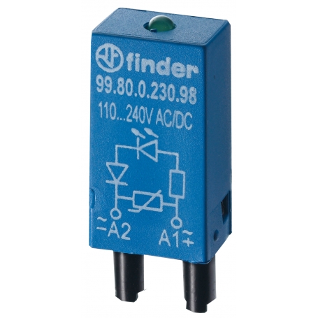 Finder 9980023098 modul, Varistor a zelené LED, 110 až 230 V AC/DC