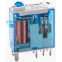 Finder 465290240074 industrial miniature relay, LED display polarity neutral, 2 changers 8 A, coil 24 V DC