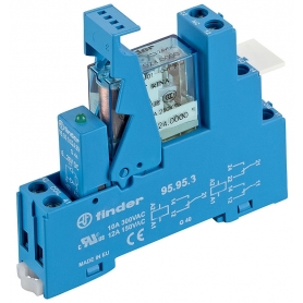 Finder 495270240050 Koppelrelais mit Schraubanschlüssen, 2 Wechsler 8 A, Spule 24 V DC sensitiv
