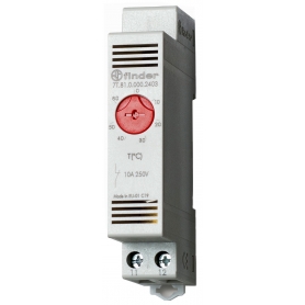 Finder 7T8100002403 Thermostat za skladišče, vstavni stroj 17,5 mm širok, 1 odprt 10 A, nastavljiv od 0 do + 60 ° C