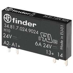 Finder 348170249024 Relais s plug and tlače pripojenia, vstup 24 V DC, výstup SSR 1 bližšie 6 A/24 V DC