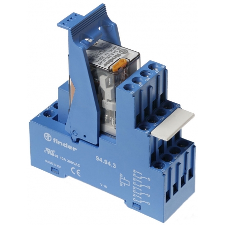 Finder 593480240060 Koppelrelais mit Schraubanschlüssen, 4 Wechsler 7 A, Spule 24 V AC