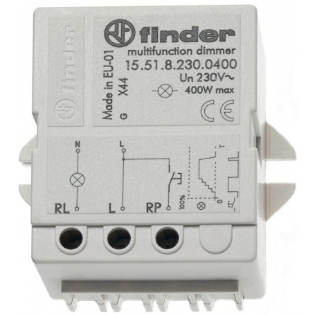 Finder 059 420 Dimmer pre podvozok alebo môže montáž, dimming step, pamäť funkcia, max. 400 W, pre 230 V AC