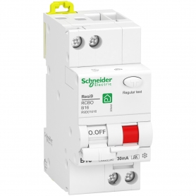 Schneider R9D01616 FI/LS switch Resi9 1P+N, 16A, B-Char., 30ma, type A, 6ka
