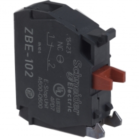 Schneider ZBE102 auxiliary switch block, ZBE Ø 22, 1Ö