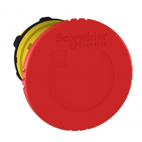 Schneider ZB5AS844 Frontelem., round for emergency stop/not-off button Ø 40, rotary release, Ø 22, red