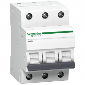 Schneider A9K01320 Circuit breaker K60N 3P, 20A, B Characteristics, 6ka