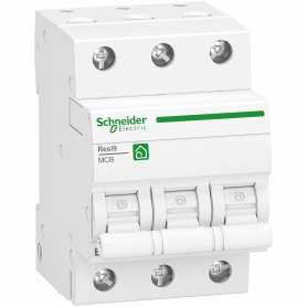 Schneider R9F23325 Circuit breaker Resi9 3P, 25A, B Characteristics, 6ka