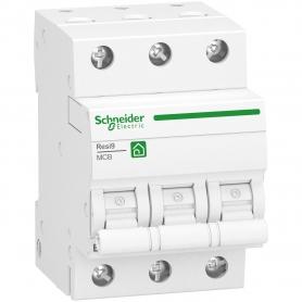 Schneider R9F23325 Interruptor Resi9 3P, 25A, B Características, 6kA