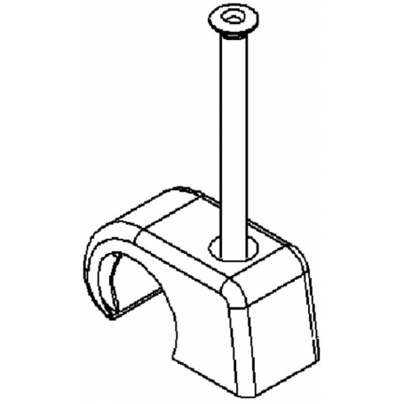 Kleinhuis 2722/20 BI-Krallenschelle, mit Nagel Ø 2 mm, für Kabel-Ø 4-7 mm Kunststoff PE, RAL 7035, lichtgrau (100 Stück)