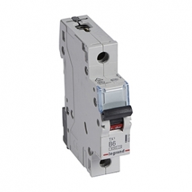 Legrand 403353 TX3 Circuit breaker B-Characteristic, 6A, 1-pole, 6kA, 230/400VAC, 1TE