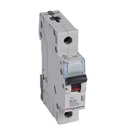 Legrand 403358 TX3 B-Characteristic circuit breaker, 20A, 1-pole, 6kA, 230/400VAC, 1TE