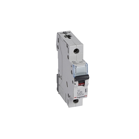 Legrand 403435 TX3 Circuit breaker C-Characteristic, 20A, 1-pole, 6kA, 230/400VAC, 1TE