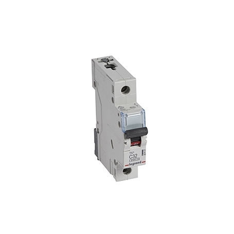 Legrand 403437 TX3 C-characteristic circuit breaker, 32A, 1-pole, 6kA, 230/400VAC, 1TE