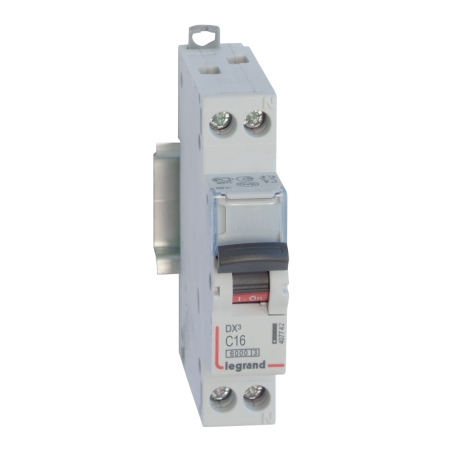 Legrand 407742 DX3 Circuit breaker C-Characteristic, 16A, 1-pole+N, 6kA, 230VAC, 1TE