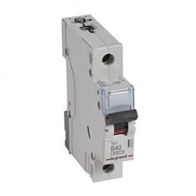 Legrand 403361 TX3 Circuit breaker B-Characteristic, 40A, 1-pole, 6kA, 230/400VAC, 1TE