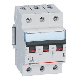 Legrand 403545 TX3 interruptor C-característico, 16A, 3-pole, 6kA, 400VAC, 3TE