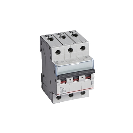 Legrand 40353 TX3 C-characteristic circuit breaker, 10A, 3-napa, 6kA, 400VAC, 3TE