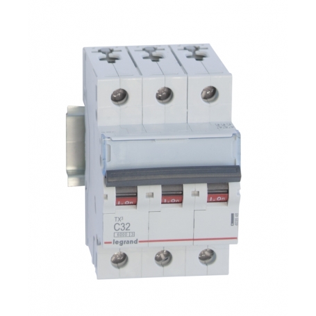 Legrand 403548 TX3 C-characteristic circuit breaker, 32A, 3-pole, 6kA, 400VAC, 3TE