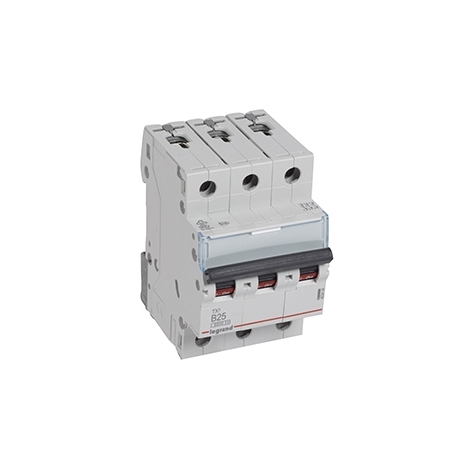 Legrand 403404 TX3 Circuit breaker B-Characteristic, 25A, 3-pole, 6kA, 400VAC, 3TE