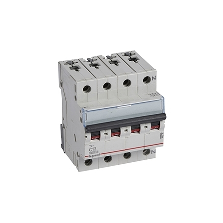 Legrand 404238 TX3 C-Characteristic circuit breaker, 13A, 3-pin+N, 10kA, 400VAC, 4TE