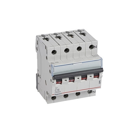 Legrand 404239 TX3 C-C-Characteristic circuit breaker, 16A, 3-pin+N, 10kA, 400VAC, 4TE