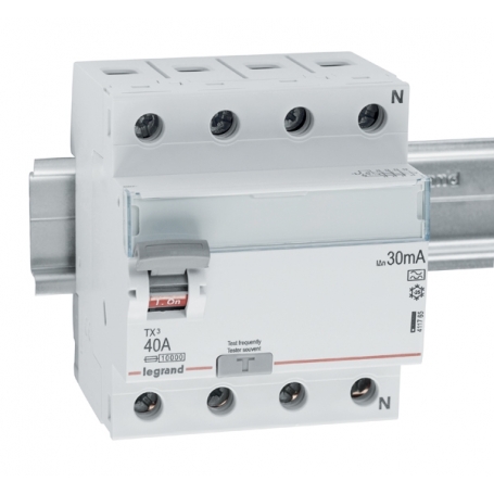 Legrand 411765 TX3 40A, 4-pin, 30mA, type A, 400VAC, 4TE