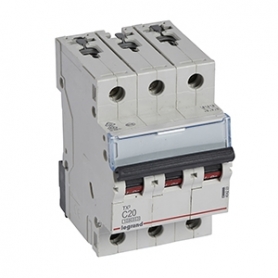 Legrand 404223 TX3 Circuit breaker C-Characteristic, 20A, 3-pin, 10kA, 400VAC, 3TE