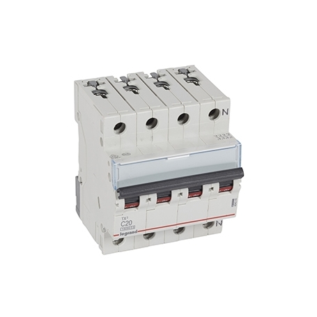 Legrand 404240 TX3 C-Characteristic circuit breaker, 20A, 3-pin+N, 10kA, 400VAC, 4TE